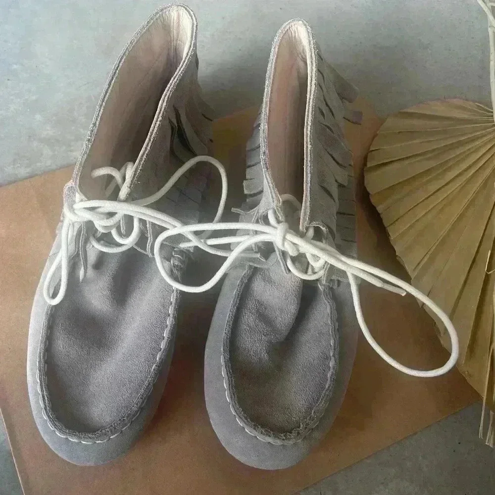 NEW Monkey Feet Fringed Moccasins Size 38 | 6.5-7 - Picture 4 of 9